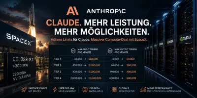 Anthropic verdoppelt Claude-Leistung massiv – SpaceX liefert über 220.000 NVIDIA-GPUs