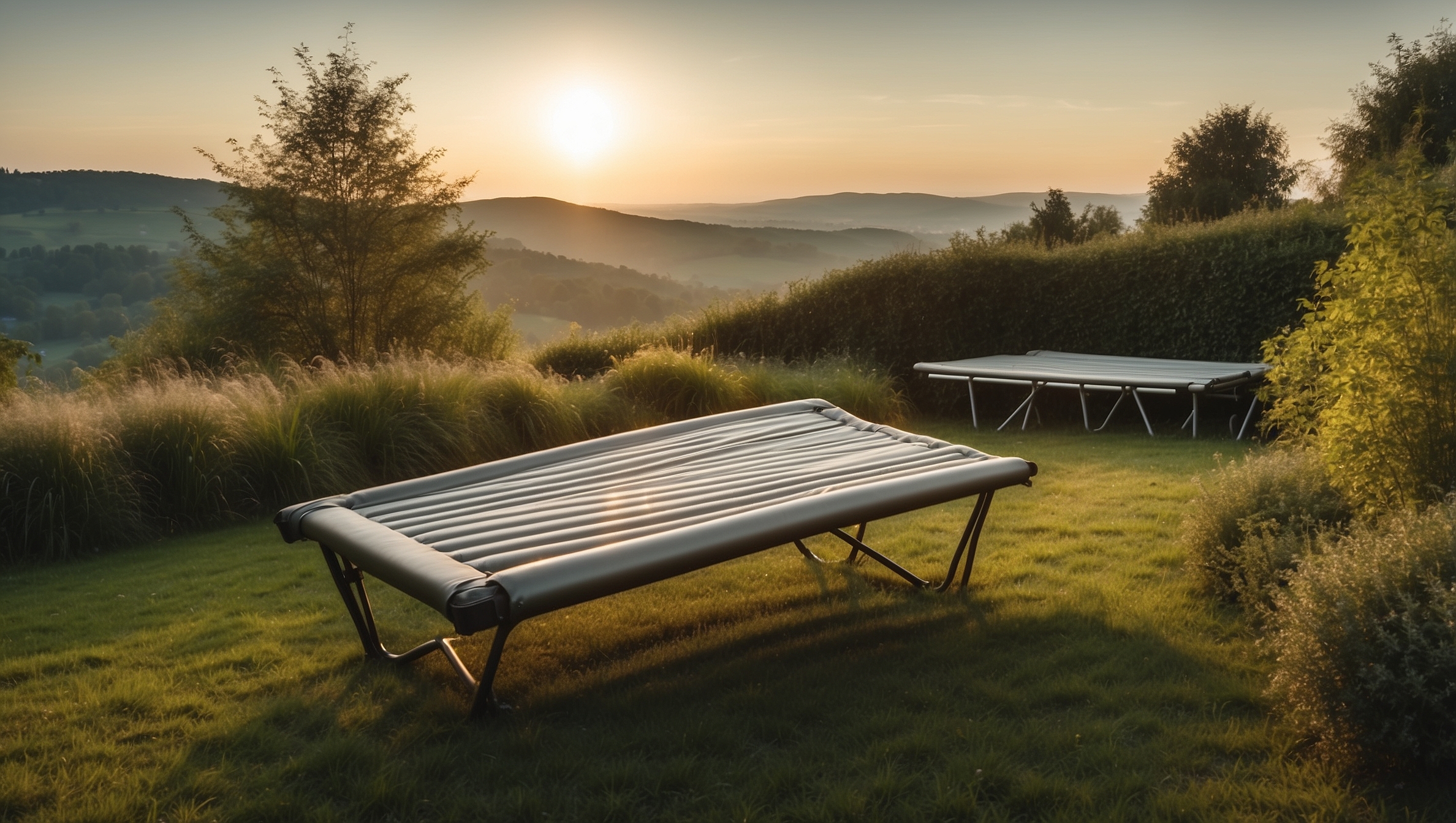 Sichere und flexible Trampolinleiter aus pulverbeschichtetem Stahl für den Outdoor-Bereich