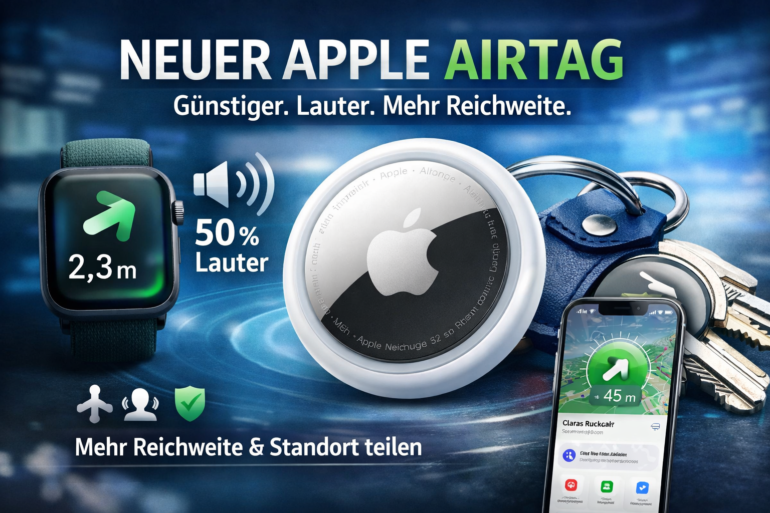 Apple stellt neuen AirTag vor: Günstiger, lauter – und mit deutlich mehr Reichweite